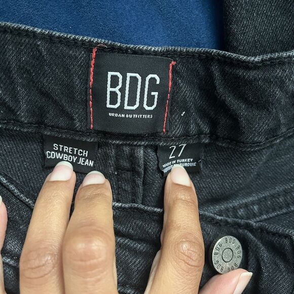 BDG Urban Outfitters Gray Black Cowboy Stretch Straight Leg Denim Jeans - 27 - Picture 9 of 9
